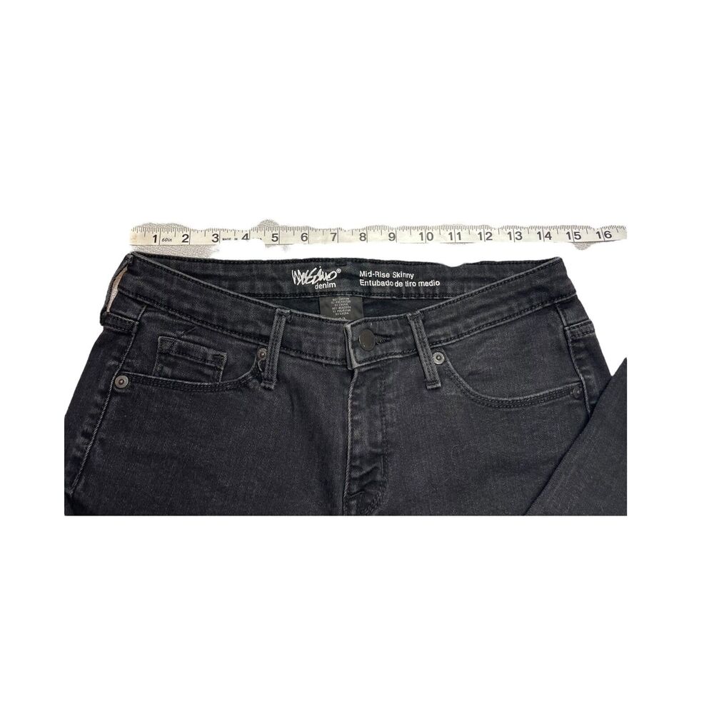 Mossimo Jeans Women's 6/Large Black Denim Cotton Skinny Leg Mid-Rise Zip Fly - Picture 5 of 7